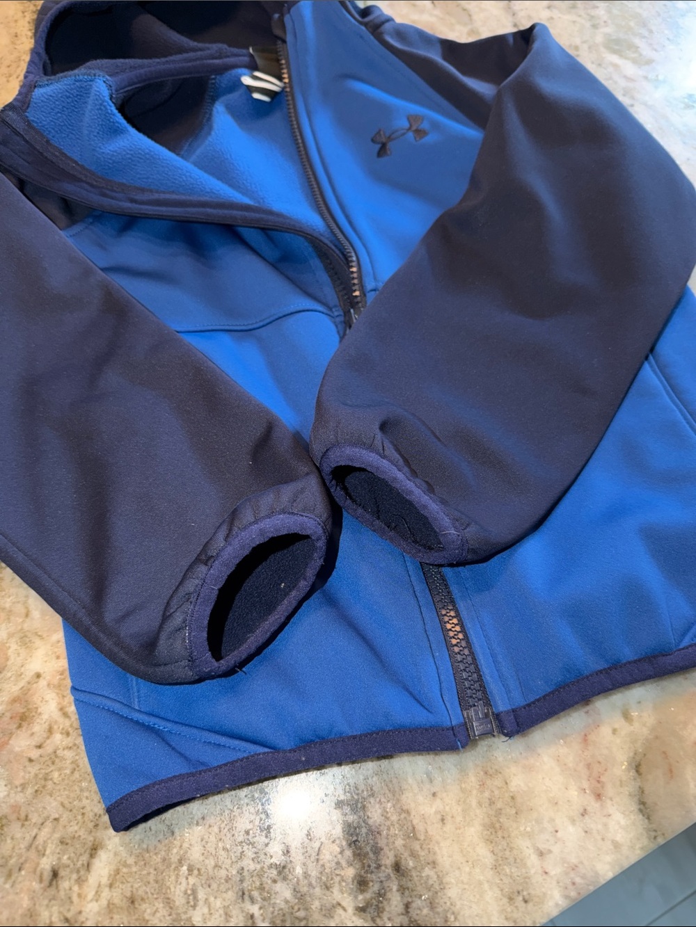 Under Armour Blue and Navy Hooded Zip Jacket for Kids - Picture 2 of 7